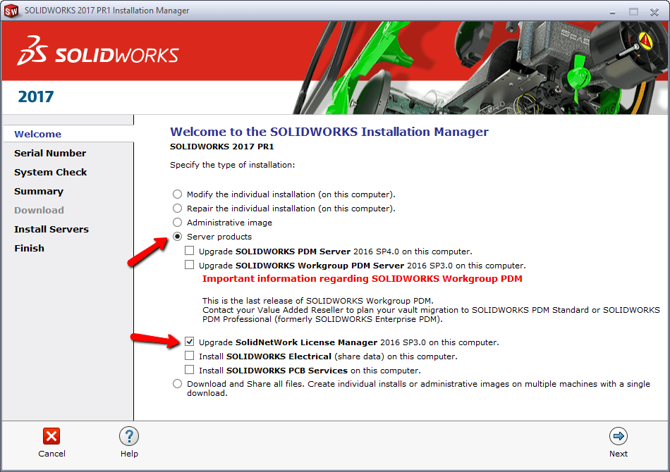 Install Manager Server Products